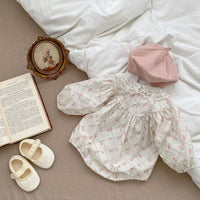 Load image into Gallery viewer, Baby Girls Flower Print Rompers Wholesale 230302407
