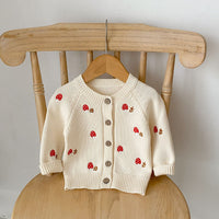 Load image into Gallery viewer, Baby Girls Crochet Embroidered Cardigan And Flower Tops And Rompers Wholesale 230302428
