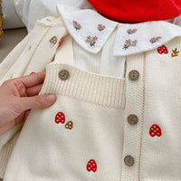 Load image into Gallery viewer, Baby Girls Crochet Embroidered Cardigan And Flower Tops And Rompers Wholesale 230302428
