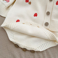 Load image into Gallery viewer, Baby Girls Crochet Embroidered Cardigan And Flower Tops And Rompers Wholesale 230302428
