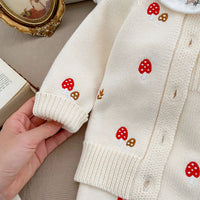 Load image into Gallery viewer, Baby Girls Crochet Embroidered Cardigan And Flower Tops And Rompers Wholesale 230302428
