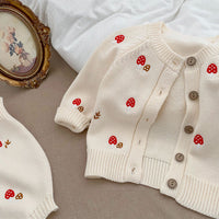 Load image into Gallery viewer, Baby Girls Crochet Embroidered Cardigan And Flower Tops And Rompers Wholesale 230302428
