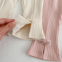 Load image into Gallery viewer, Baby Girls Solid Color Striped Bow Pants Leggings Wholesale 230302438
