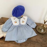 Load image into Gallery viewer, Baby Girls Embroidered Rompers Wholesale 230302440
