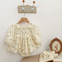 Load image into Gallery viewer, Baby Girls Flower Print Rompers Wholesale 230302444
