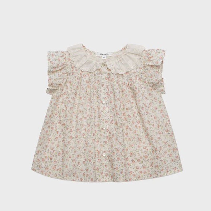 Baby Kid Girls Flower Print Tops Wholesale 230302474