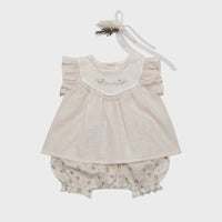 Load image into Gallery viewer, Baby Kid Girls Flower Checked Embroidered Tops Wholesale 230302475
