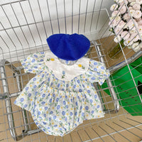 Load image into Gallery viewer, 2 Pieces Set Baby Girls Flower Print Tops And Shorts Wholesale 230302478
