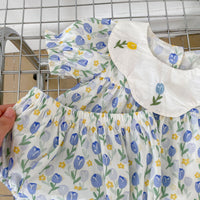 Load image into Gallery viewer, 2 Pieces Set Baby Girls Flower Print Tops And Shorts Wholesale 230302478

