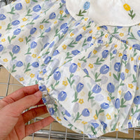 Load image into Gallery viewer, 2 Pieces Set Baby Girls Flower Print Tops And Shorts Wholesale 230302478
