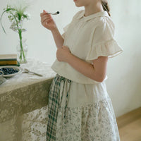 Load image into Gallery viewer, Baby Kid Girls Color-blocking Flower Checked Print Skirts Wholesale 230302494
