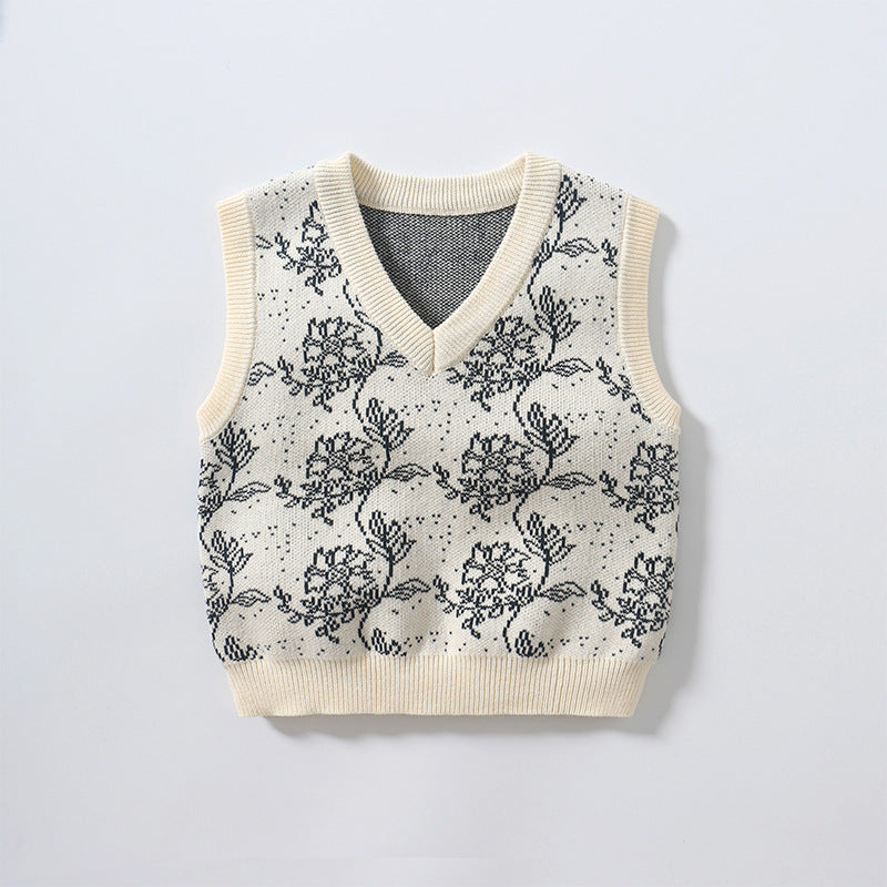Baby Kid Unisex Flower Print Vests Waistcoats Wholesale 23030271