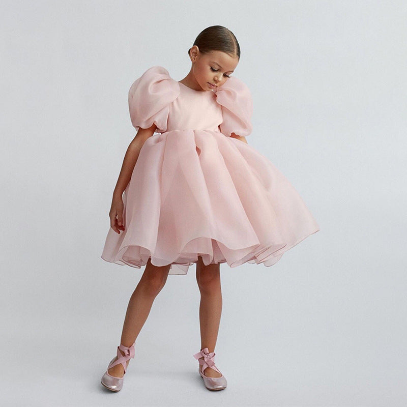 Baby Kid Girls Solid Color Flower Dressy Dresses Princess Dresses Wholesale 23030283
