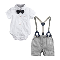 Load image into Gallery viewer, 2 Pieces Set Baby Boys Striped Rompers And Solid Color Rompers Wholesale 23030301
