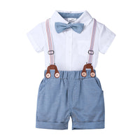 Load image into Gallery viewer, 2 Pieces Set Baby Boys Solid Color Bow Rompers Wholesale 23030305
