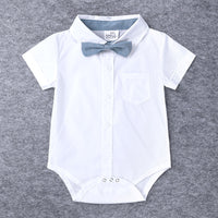 Load image into Gallery viewer, 2 Pieces Set Baby Boys Solid Color Bow Rompers Wholesale 23030305
