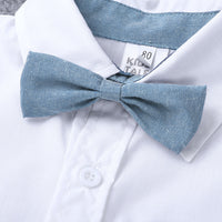 Load image into Gallery viewer, 2 Pieces Set Baby Boys Solid Color Bow Rompers Wholesale 23030305
