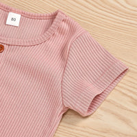 Load image into Gallery viewer, 2 Pieces Set Baby Kid Girls Muslin&amp;Ribbed Tops And Solid Color Pants Wholesale 23030308
