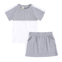Load image into Gallery viewer, 2 Pieces Set Baby Kid Girls Color-blocking T-Shirts And Skirts Wholesale 230303109
