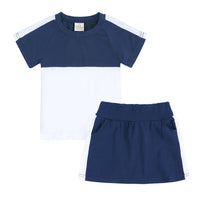 Load image into Gallery viewer, 2 Pieces Set Baby Kid Girls Color-blocking T-Shirts And Skirts Wholesale 230303109
