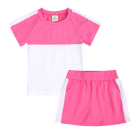 Load image into Gallery viewer, 2 Pieces Set Baby Kid Girls Color-blocking T-Shirts And Skirts Wholesale 230303109
