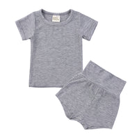Load image into Gallery viewer, 2 Pieces Set Baby Kid Unisex Solid Color T-Shirts And Shorts Wholesale 23030311
