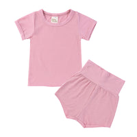 Load image into Gallery viewer, 2 Pieces Set Baby Kid Unisex Solid Color T-Shirts And Shorts Wholesale 23030311
