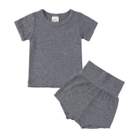 Load image into Gallery viewer, 2 Pieces Set Baby Kid Unisex Solid Color T-Shirts And Shorts Wholesale 23030311
