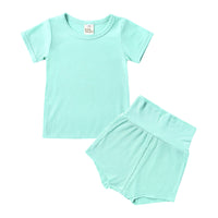 Load image into Gallery viewer, 2 Pieces Set Baby Kid Unisex Solid Color T-Shirts And Shorts Wholesale 23030311
