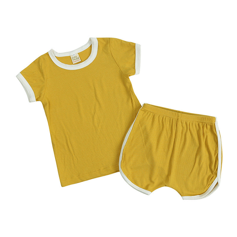 2 Pieces Set Baby Kid Unisex Color-blocking Tops And Shorts Wholesale 230303116