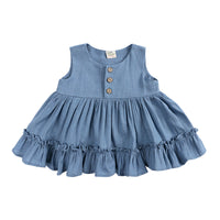 Load image into Gallery viewer, 2 Pieces Set Baby Girls Solid Color Dresses And Shorts Wholesale 230303137
