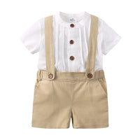 Load image into Gallery viewer, 2 Pieces Set Baby Kid Boys Birthday Solid Color Tops And Rompers Wholesale 230303139

