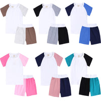 Load image into Gallery viewer, 2 Pieces Set Baby Kid Unisex Color-blocking T-Shirts And Shorts Wholesale 23030314
