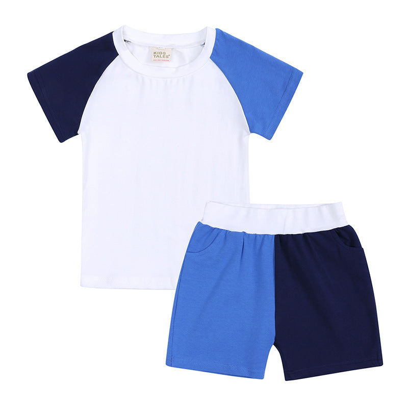 2 Pieces Set Baby Kid Unisex Color-blocking T-Shirts And Shorts Wholesale 23030314