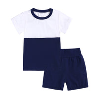 Load image into Gallery viewer, 2 Pieces Set Baby Kid Unisex Color-blocking T-Shirts And Shorts Wholesale 630713513
