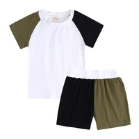 Load image into Gallery viewer, 2 Pieces Set Baby Kid Unisex Color-blocking T-Shirts And Shorts Wholesale 630713513
