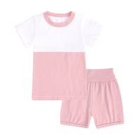 Load image into Gallery viewer, 2 Pieces Set Baby Kid Unisex Color-blocking T-Shirts And Shorts Wholesale 23030314
