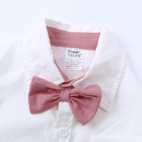 Load image into Gallery viewer, 2 Pieces Set Baby Boys Dressy Bow Shirts And Solid Color Rompers Wholesale 230303141
