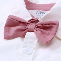 Load image into Gallery viewer, 2 Pieces Set Baby Boys Dressy Bow Shirts And Solid Color Rompers Wholesale 230303141
