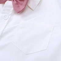 Load image into Gallery viewer, 2 Pieces Set Baby Boys Dressy Bow Shirts And Solid Color Rompers Wholesale 230303141
