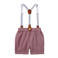 Load image into Gallery viewer, 2 Pieces Set Baby Boys Dressy Bow Shirts And Solid Color Rompers Wholesale 230303141
