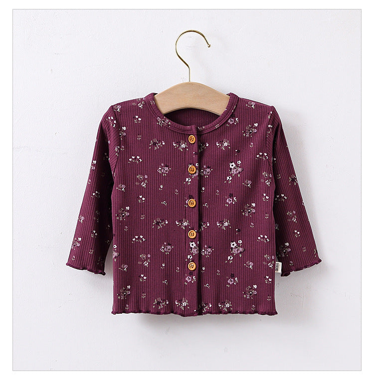 Baby Girls Flower Print Jackets Outwears Wholesale 230303143