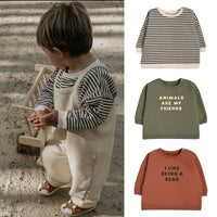 Load image into Gallery viewer, Baby Unisex Striped Letters Hoodies Sweatshirts Wholesale 230303194
