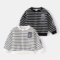 Load image into Gallery viewer, Baby Kid Boys Striped Embroidered Alphabet Hoodies Sweatshirts Wholesale 230303205
