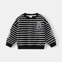 Load image into Gallery viewer, Baby Kid Boys Striped Embroidered Alphabet Hoodies Sweatshirts Wholesale 230303205
