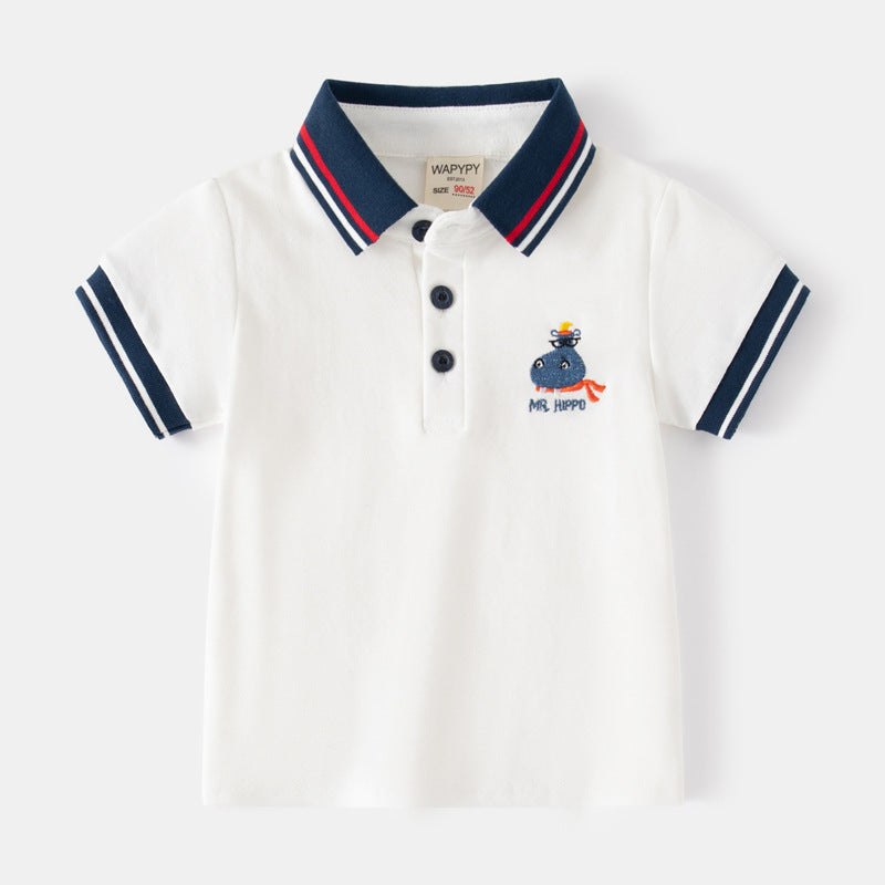 Baby Kid Boys Cartoon Embroidered Polo Shirts Wholesale 230303210