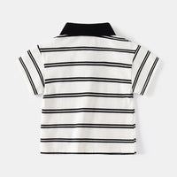 Load image into Gallery viewer, Baby Kid Boys Striped Cartoon Embroidered Polo Shirts Wholesale 230303211
