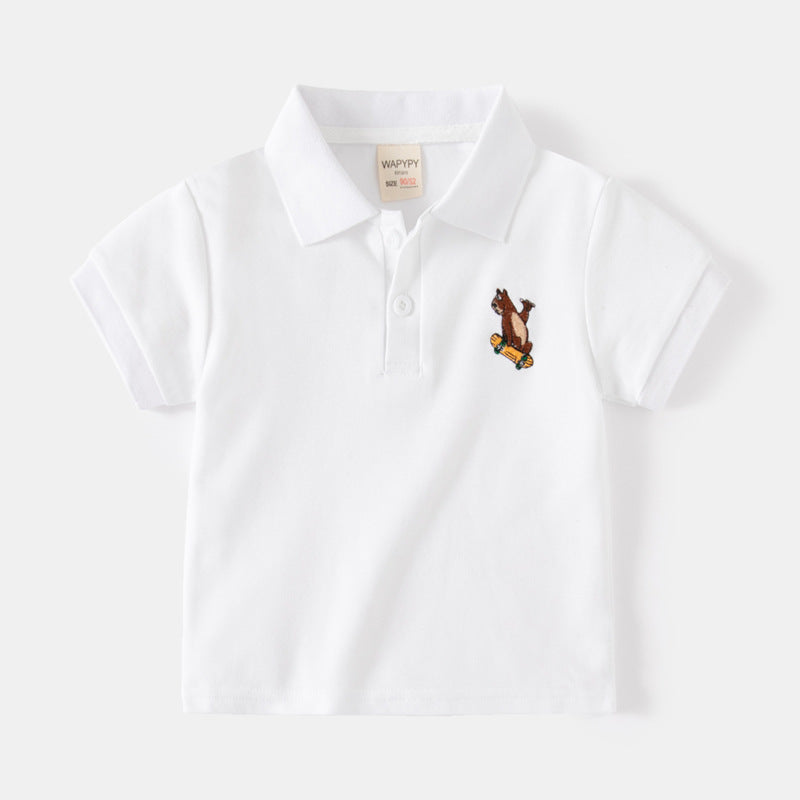 Baby Kid Boys Cartoon Embroidered Polo Shirts Wholesale 230303236