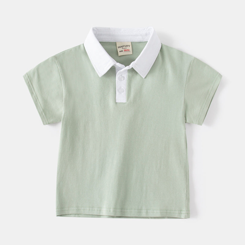 Baby Kid Boys Color-blocking Polo Shirts Wholesale 230303239