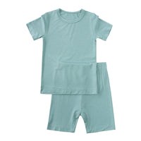 Load image into Gallery viewer, 2 Pieces Set Baby Kid Unisex Solid Color T-Shirts And Shorts Wholesale 230303274
